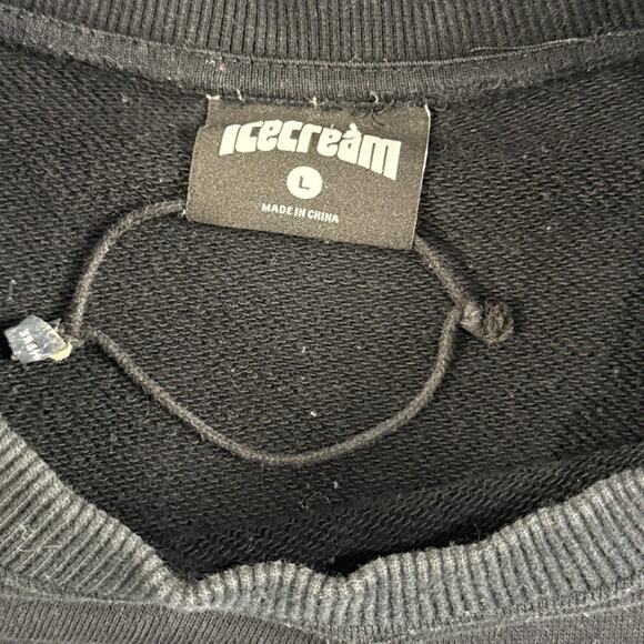 Vintage Lets Have Some Ice Cream Graphic Sweatshirt Mens L Black - Picture 3 of 8